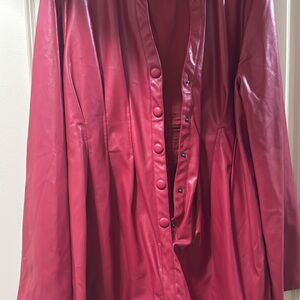 Women's Red Leather Jacket